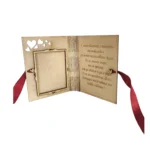 Дървена мини книжка с пожелание и снимка - Image 2