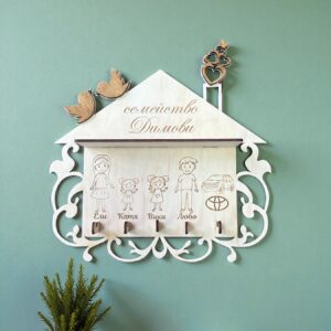 Персонализирана къщичка за ключове с име