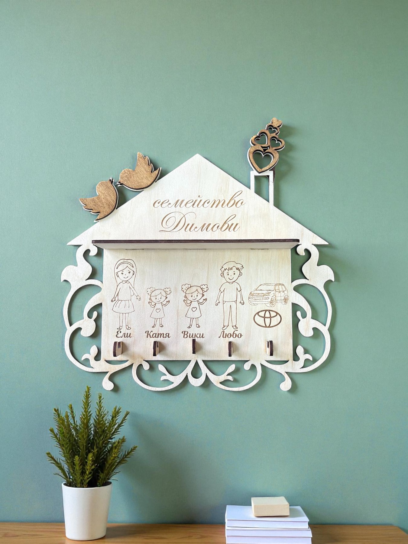 0036014 Персонализирана къщичка за ключове с име