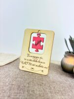 Дървена картичка с парче пъзел